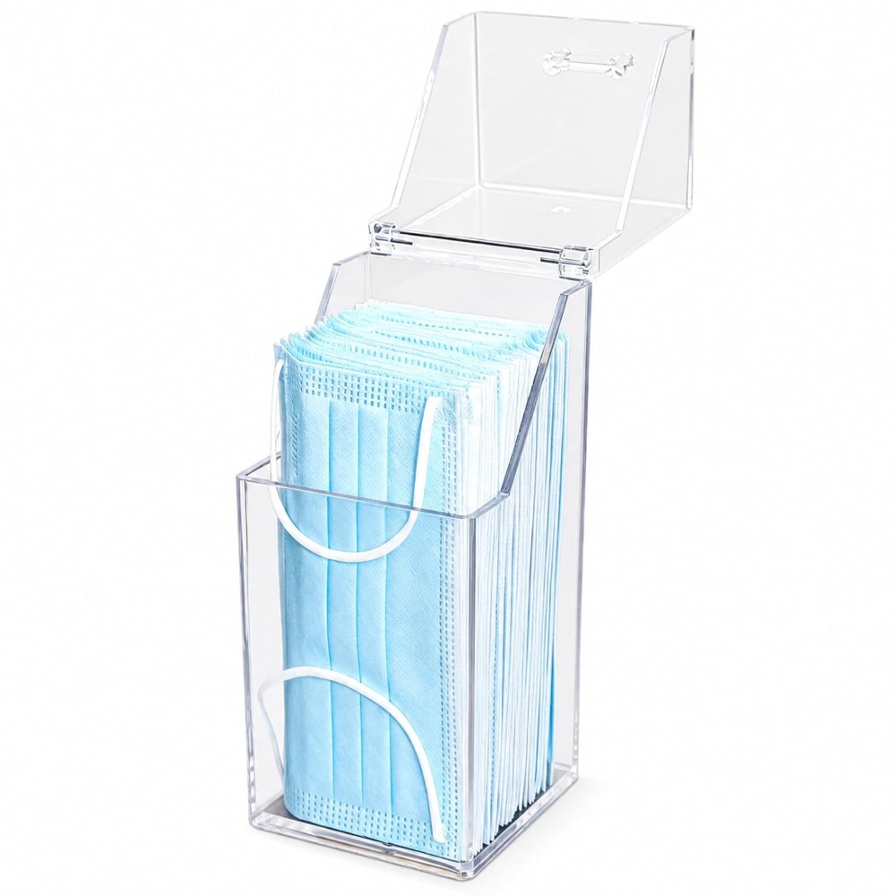 حامل أقنعة الوجه مع غطاء، حامل - مراجعة Face Mask Storage Box وسعره