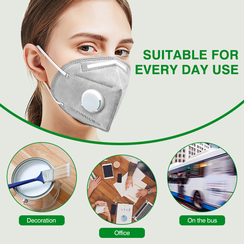 أقنعة POWECOM KN95 مع فلتر كرب - مراجعة Kn95 Respirator Mask وسعره